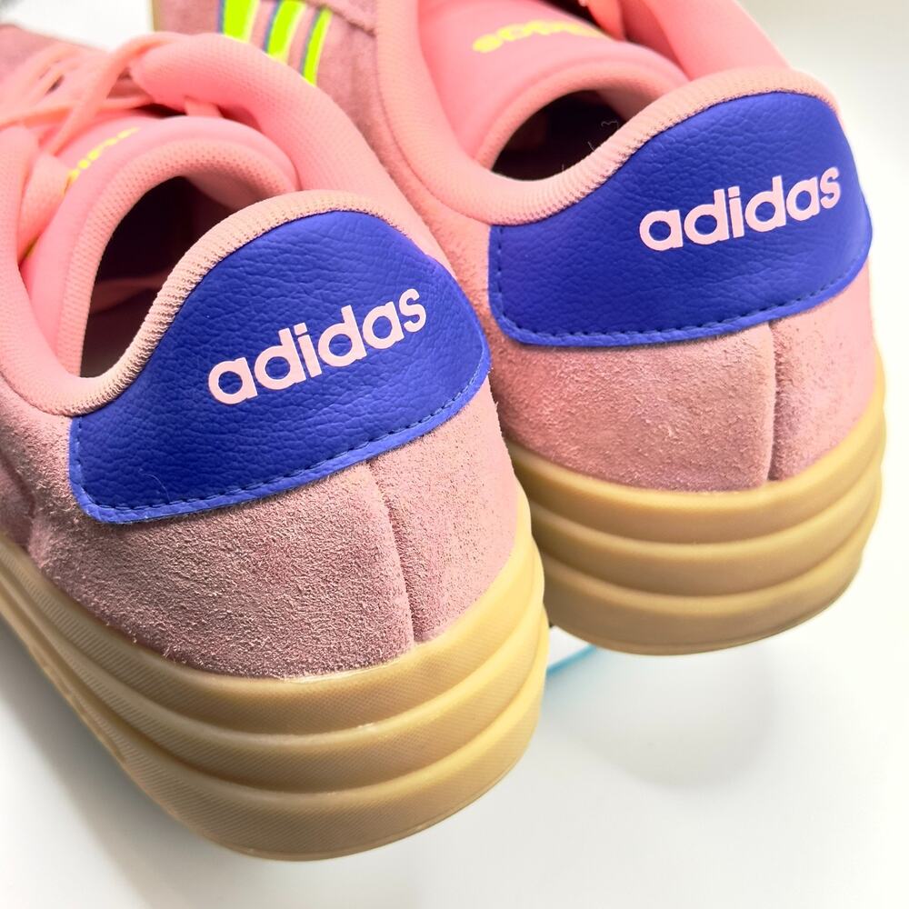 Adidas VL Court Pink Lemon Blue Platform Sneakers Womens Sz 8.5 - Picture 5 of 8